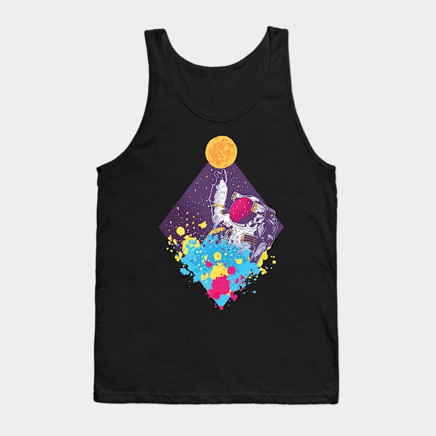 Astronaut Print Tank Top by Urban_Vintage